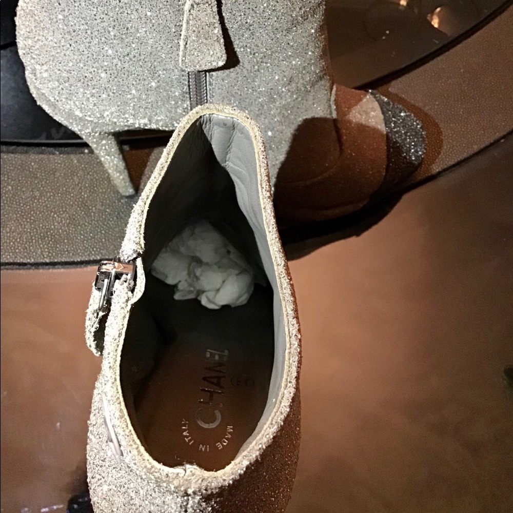 Chanel Glitter Suede Runway Booties - Picture 8 of 11
